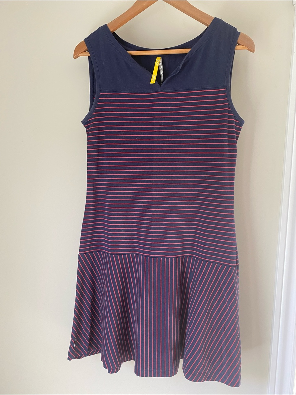 Lole Navy and Pink Striped Sleeveless Mini Dress